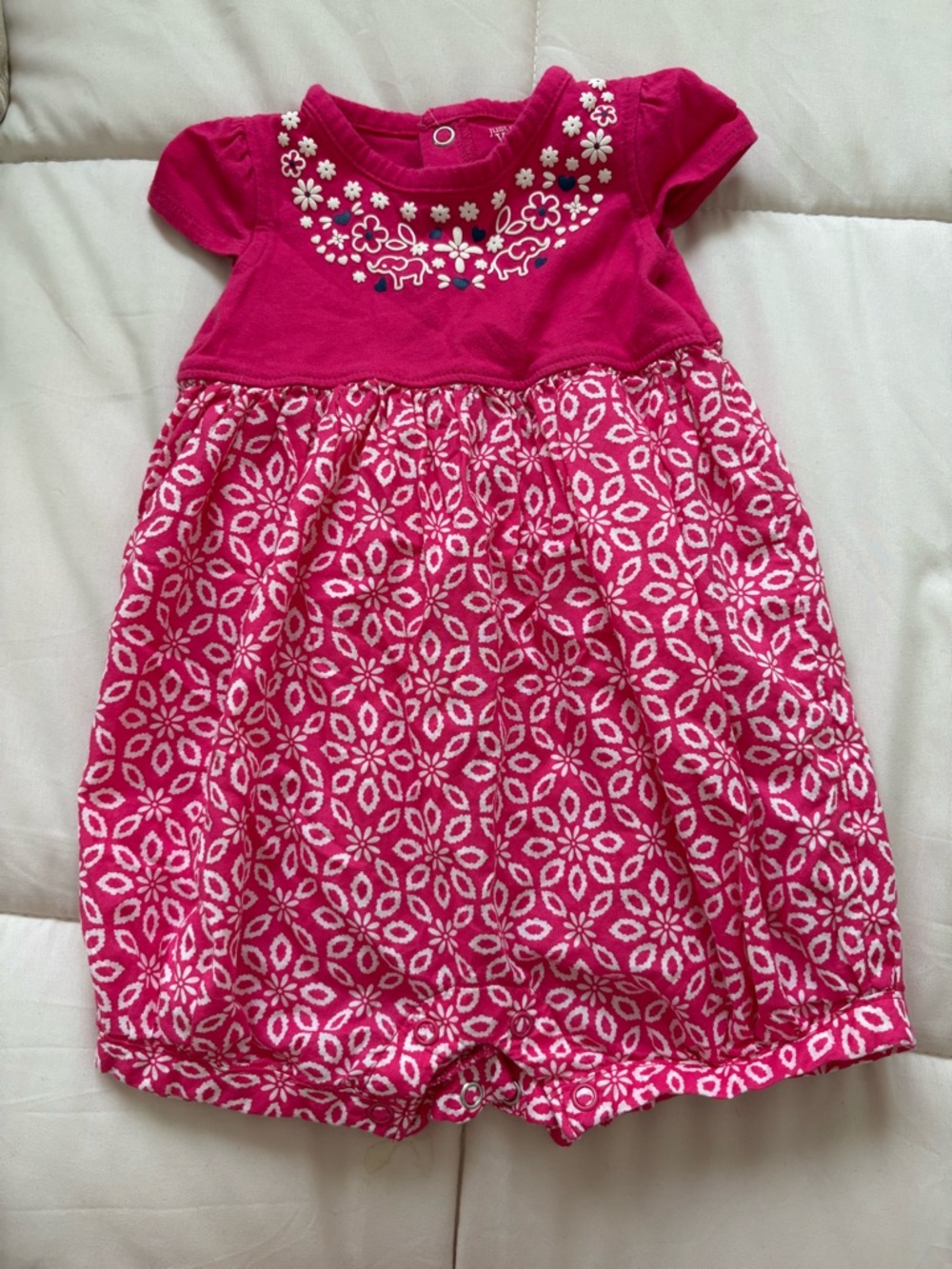 Carter's Hot Pink Floral Baby Romper